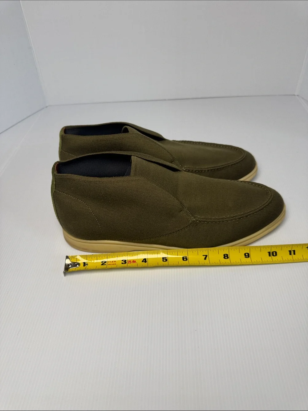 LORO PIANA Open Knitted Walk Ankle Boot Men's Dark Olive Green Wish Wool 44 / 11